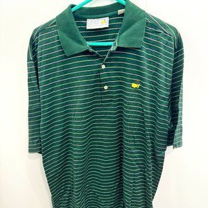 Men's Augusta National Golf Shop Striped Green Masters Polo Large